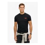 SUPERDRY Bisiklet Yaka Siyah - Turuncu Erkek T-Shirt M1011245AAOC_ESSENTIAL LOGO EMB TEE