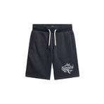 Superdry Erkek Atletik Kolej Şortu Grafik, Alacalı Finster Marineblau, S