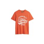 Superdry Erkek Bakır Etiket Senaryo Tişört, Denim Co Pas Turuncu Şantuk, M