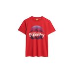 Superdry Erkek baskılı tişört gömlek, Ferra Kırmızı Alacalı, M