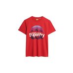 Superdry Erkek baskılı tişört gömlek, Ferra Kırmızı Alacalı, S