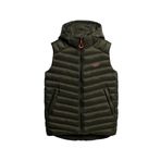Superdry Erkek Fuji Kapitone Yelek Kapüşonlu, army kaki, S