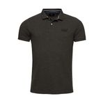 Superdry Erkek Klasik Pike Polo Resmi Gömlek, Zengin Kömür, S
