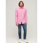 Superdry Normal Pembe Düz Erkek Gömlek M4010607ATZJ_STUDIOS Casual Lınen L - XL