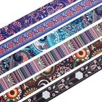 SUPERFINDINGS 6 Stil 2 Metre Polyester Jakarlı Şerit Etnik Stil Çift Taraflı Çiçekli Kumaş Trim Kalın Tirol Şerit DIY Dikiş Giyim için El Yapımı Çanta Askıları Kemerler 38mm Geniş