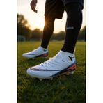 Superfly Profesyonel Çoraplı Çim Saha ve Halısaha Krampon - Beyaz