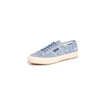 SUPERGA Üniseks Yetişkin 2750 COTTON DENIM DESTROYED Spor Ayakkabı, Beyaz, 38 EU