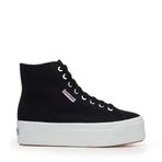 Superga Unisex Yetişkin 2708 HI TOP Ayakkabı, Black-FWhite-SP, 38 EU