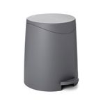 Superio Kapaklı Mini Çöp Kovası 3 Litre Gri, Plastik Mini Çöp Kovası 0,75 Galon, Ayak Pedallı Modern Düz Kapaklı Basamaklı Çöp Kovası, Banyo, Yatak Odası, Ofis, Masa Altı, Yumuşak Kapanma