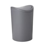 Superio Küçük Plastik Banyo Çöp Kutusu Kapaklı 6 Litre, Gri Mini Çöp Kutusu 0,75 Galon, Modern Düz Kapaklı Ayak Pedallı Çöp Kovası, Banyo, Yatak Odası, Ofis, Çalışma Masası Altı, Yumuşak Kapanma