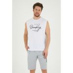 Süperlife Erkek Bisiklet Yaka Regular Fit Brooklyn Baskılı Tişört SPR22TS115 - White