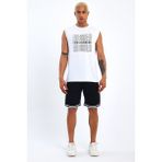 Süperlife Erkek Bisiklet Yaka Regular Fit Los Angeles Baskılı Tişort SPR22TS123 - White