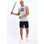 Süperlife Erkek Bisiklet Yaka Regular Fit Nyc Baskılı Tişort SPR22TS124 - Gri Melanj