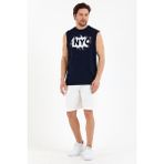 Süperlife Erkek Bisiklet Yaka Regular Fit Nyc Baskılı Tişort SPR22TS124 - Navy - M