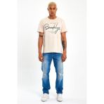 Süperlife Erkek Bisiklet Yaka Standart &regular Fit Tişort SPR22TS110 - 02S-Bej - XL