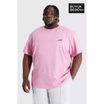 Süperlife Erkek Büyük Beden Air Baskılı Bisiklet Yaka Tshırt SPR25BTS901 - Pink - 5XL