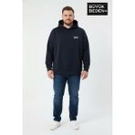 Superlife Erkek Büyük Beden Brooklyn 1970 Baskılı Kapüşonlu Sweatshirt SPR26BSW964 - Navy - 5XL