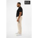 Superlife Erkek Büyük Beden Brooklyn Baskılı Rahat Kesim Lastikli Bel Paça Reçme Eşofman Altı SPR26EA952-2 - 6XL - Bej