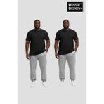 Superlife Erkek Büyük Beden Ikili Jogger Paça Lastikli Ince Eşofman Altı Seti SPR26BEA951+2 - 3XL - 07G-Gri