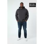 Superlife Erkek Büyük Beden Kapşonlu Ince Sweatshirt SPR24BSW57 - Duman - 4XL