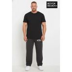 Superlife Erkek Büyük Beden New York Baskılı Rahat Kesim Lastikli Bel Paça Reçme Eşofman Altı SPR26EA952-5 - 5XL - Duman