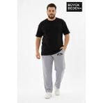 Superlife Erkek Büyük Beden New York Baskılı Rahat Kesim Lastikli Bel Paça Reçme Eşofman Altı SPR26EA952-5 - 6XL - Gri Melanj