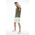 Süperlife Erkek Kapşonlu Standart &regular Fit Aır Baskılı Tişort SPR21Y07 - Haki