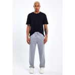 Superlife Erkek Regular/normal Kesim Lastik Belli Brooklyn Şehir Baskılı Eşofman Altı 24EA205 - Gri Melanj - 3XL