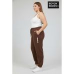 Superlife Kadın Büyük Beden Brooklyn Baskılı Paça Lastikli Jogger Ince Eşofman Altı SPR26BEAK951-2 - 3XL - 01-Kahverengi