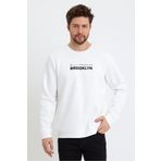 Superlife Süperlife Erkek Bisiklet Yaka Regular Fit Brooklyn Baskılı Ince Sweatshirt Spr23sw330