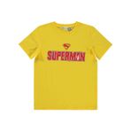 Süperman Baskılı 10-13 Yaş Tişört - Sarı 11-12 Yaş