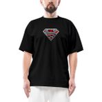 Superman Dark Legend Oversize Siyah Tişört - XL