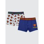Süperman Erkek Çocuk 2'li Boxer Set 2-10 Yaş Mavi-2-3 Yaş