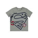 Superman Süperman Logolu 10-13 Yaş Tişört - Gri 11-12 Yaş