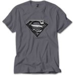 Supermn Logo Gri Tişört