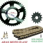 Supermoto Cf Moto 250 Sr ,Nk 250 Uyumlu Oringli Zincir Dişli Seti (Gold Sfr Zincir)-