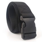Supertool Unisex Naylon Kanvas Kemer, Plastik Tokalı Açık Askeri Kemer, Erkekler ve Kadınlar için Ayarlanabilir Dokuma Kemer, Uzunluk 110 cm, siyah, 110
