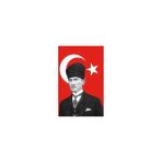 Supertrend Atatürklü Saten Türk Bayrağı 100 x 150 cm - Kırmızı - Beyaz - STANDART