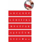 Supertrend Düz Font Şerit Harf Geçici Dövme Şablonu - Kırmızı