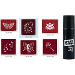 Supertrend Kelebek Melek Spray Tattoo Geçici Sprey Dövme Seti - Siyah