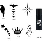 Supertrend Kuşlar ve Yıldızlar Spray Tattoo Geçici Sprey Dövme Seti - Şeffaf