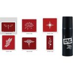 Supertrend Lotus Yıldız Spray Tattoo Geçici Sprey Dövme Seti - Siyah