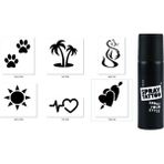 Supertrend Romantik Modeller Spray Tattoo Geçici Dövme Yapma Seti Siyah Sprey Dövme