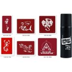 Supertrend Shark Dragon Spray Tattoo Geçici Sprey Dövme Seti - Siyah