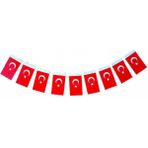 Supertrend Türk Ipe Dizili Kağıt Bayrak 8 x 12 cm 40 Adet 3,5 Mt - Kırmızı - Beyaz - STANDART