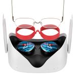 SUPERUS Silikon Çizilmez Lens Koruyucu - VR Gözlük Ara Parça Oculus GO/Oculus Quest 1/Oculus Quest 2/Oculus Rift S ile Uyumlu VR Aksesuarları Gözlüklerin Çizilmesini Önler (Kırmızı)