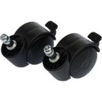 Supervac 50MM Sandalye Tekerleği 11MM Pimli Geçme Teker Frenli 2'li - Siyah