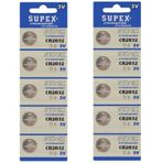 Supex Extra Long Battery CR2032 3V Lityum Düğme Pil 5 x 2'li