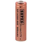 Supex SP14500-900S 3.7 Volt 900 Mah Şarj Edilebilir Başlıklı Lityum Ion Pil