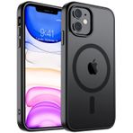 SUPFINE iPhone 11 için Manyetik Kılıf [MagSafe ile Uyumlu] [10 FT Askeri Sınıf Düşme Koruması] İnce Yarı Saydam Mat Darbeye Dayanıklı Parmak İzi Önleyici Telefon Kılıfı, Mat Siyah